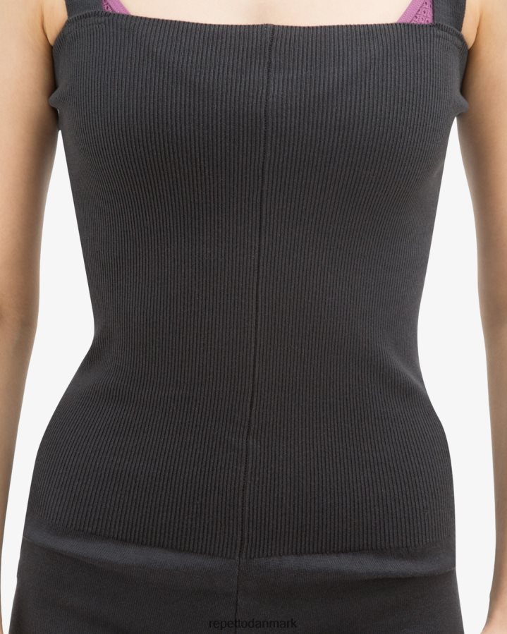Repetto jumpsuit med store stropper Kvinder antracitgrå tøj FH8P2B530