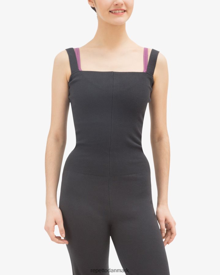 Repetto jumpsuit med store stropper Kvinder antracitgrå tøj FH8P2B530