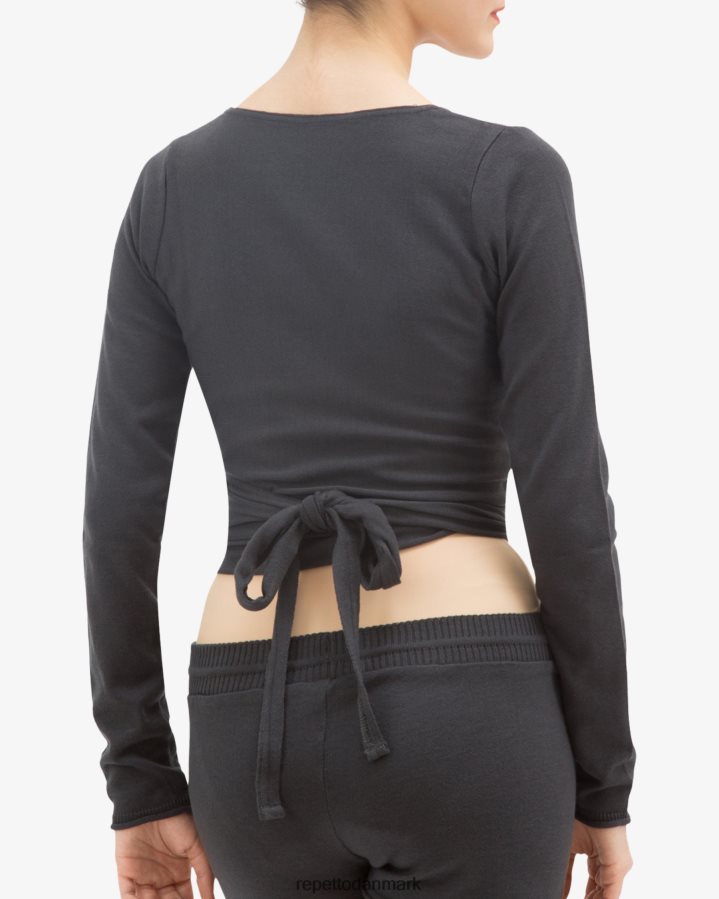 Repetto langærmet wrap-over Kvinder antracitgrå tøj FH8P2B513