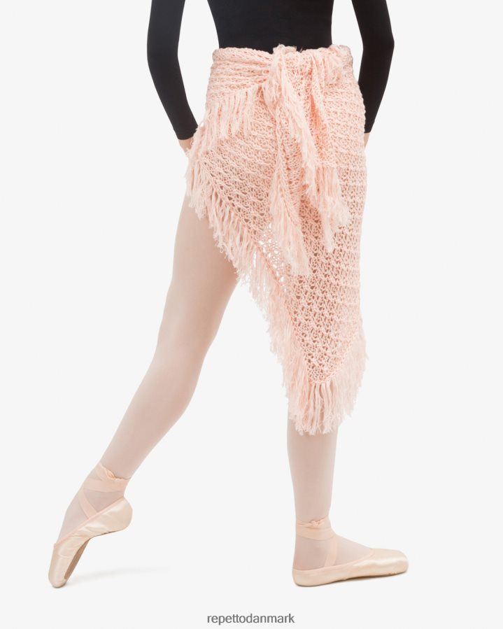 Repetto strik sjal med frynser Kvinder kronblad pink tøj FH8P2B537