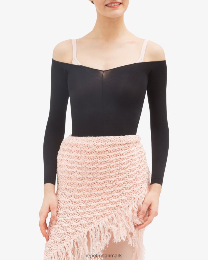 Repetto strik sjal med frynser Kvinder kronblad pink tøj FH8P2B537