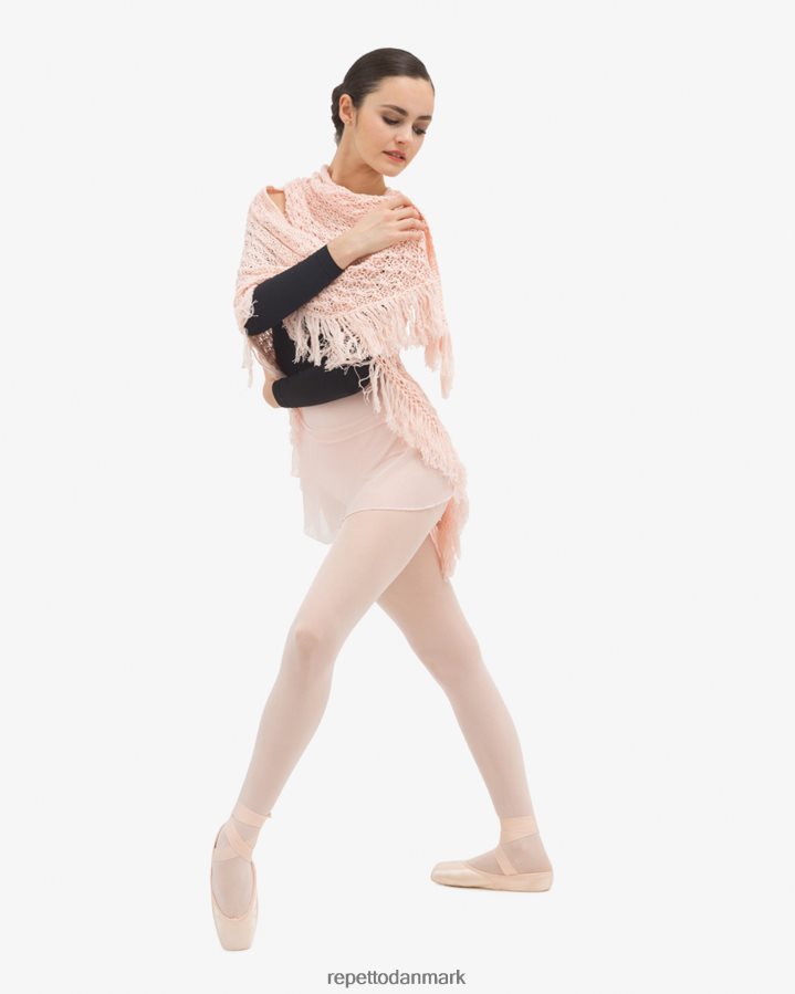 Repetto strik sjal med frynser Kvinder kronblad pink tøj FH8P2B537