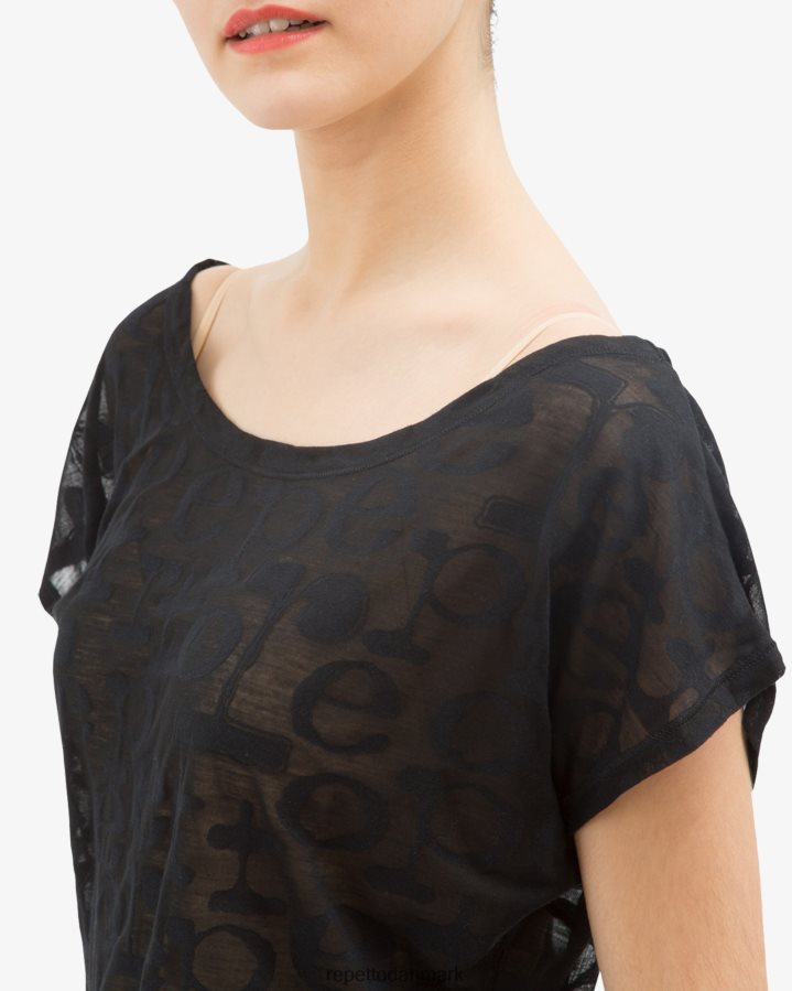 Repetto gennemsigtig t-shirt Kvinder sort tøj FH8P2B553