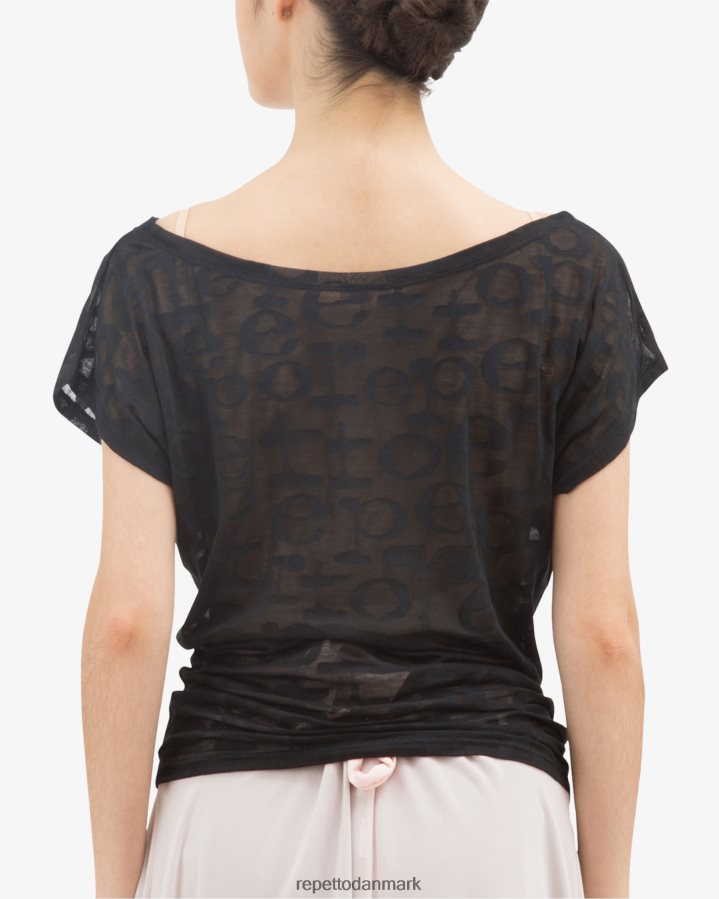 Repetto gennemsigtig t-shirt Kvinder sort tøj FH8P2B553