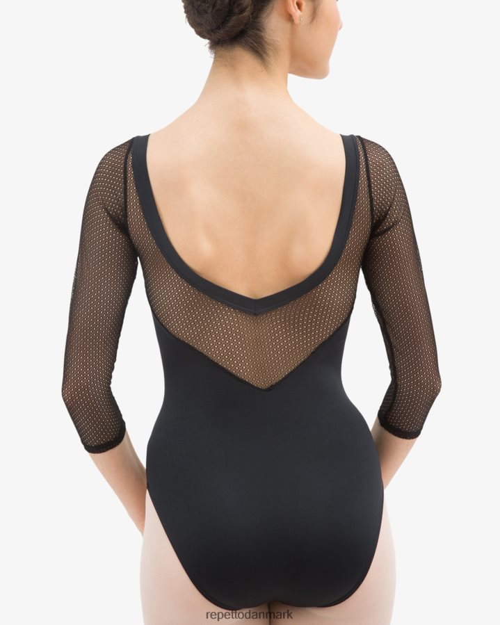 Repetto 3/4 ærmet trikot med blonder Kvinder sort tøj FH8P2B486