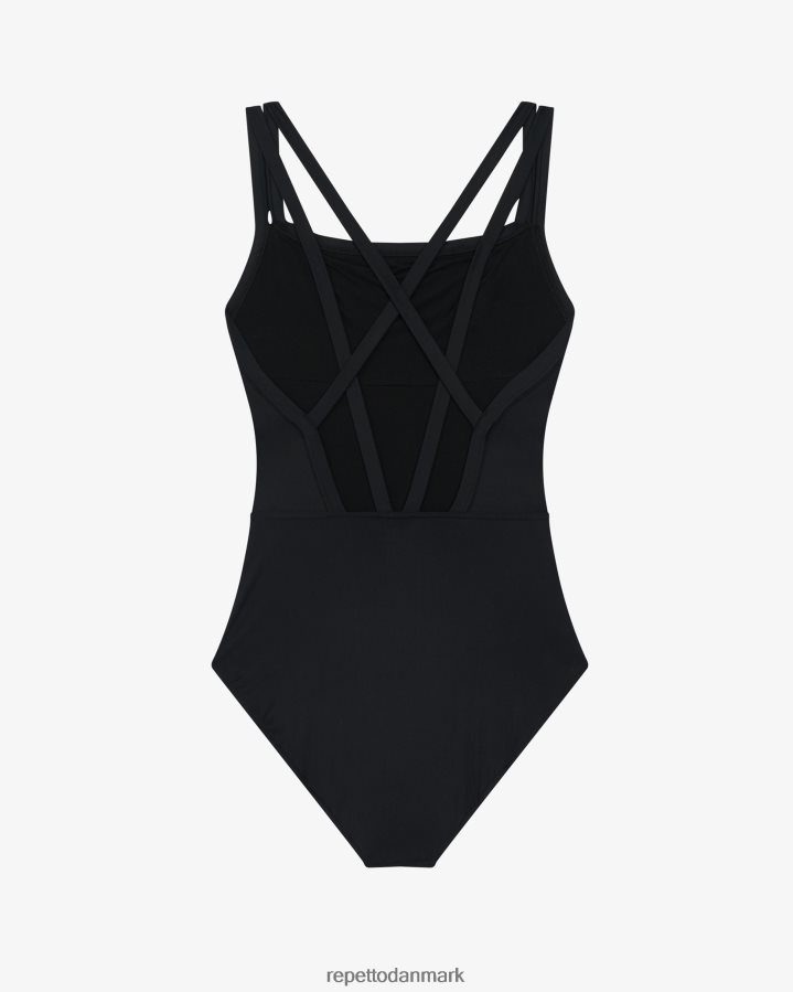 Repetto tynde stropper krydset front trikot Kvinder sort tøj FH8P2B470