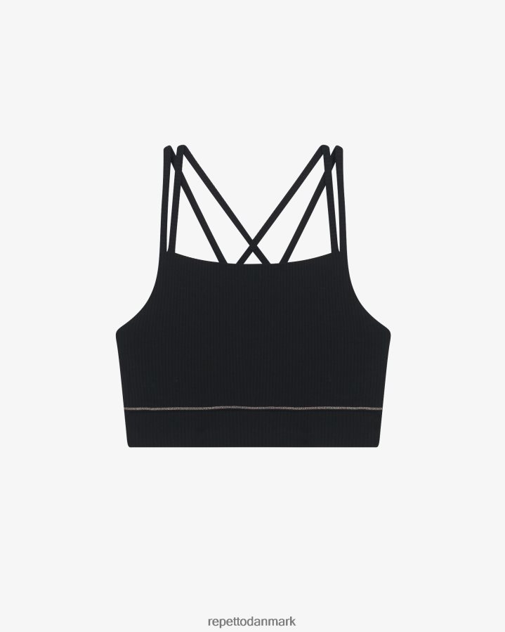 Repetto ribbet bh med tynde stropper Kvinder sort tøj FH8P2B302