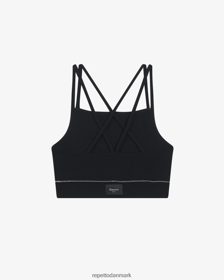 Repetto ribbet bh med tynde stropper Kvinder sort tøj FH8P2B302