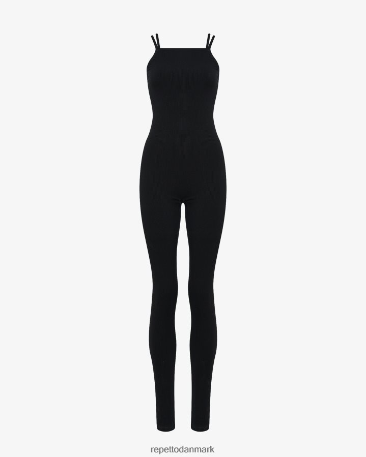 Repetto ribbet jumpsuit Kvinder sort tøj FH8P2B369