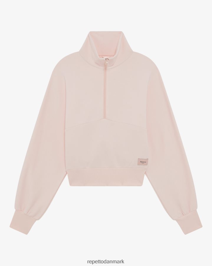 Repetto sweatshirt med halv lynlås Kvinder kridt lyserød tøj FH8P2B359
