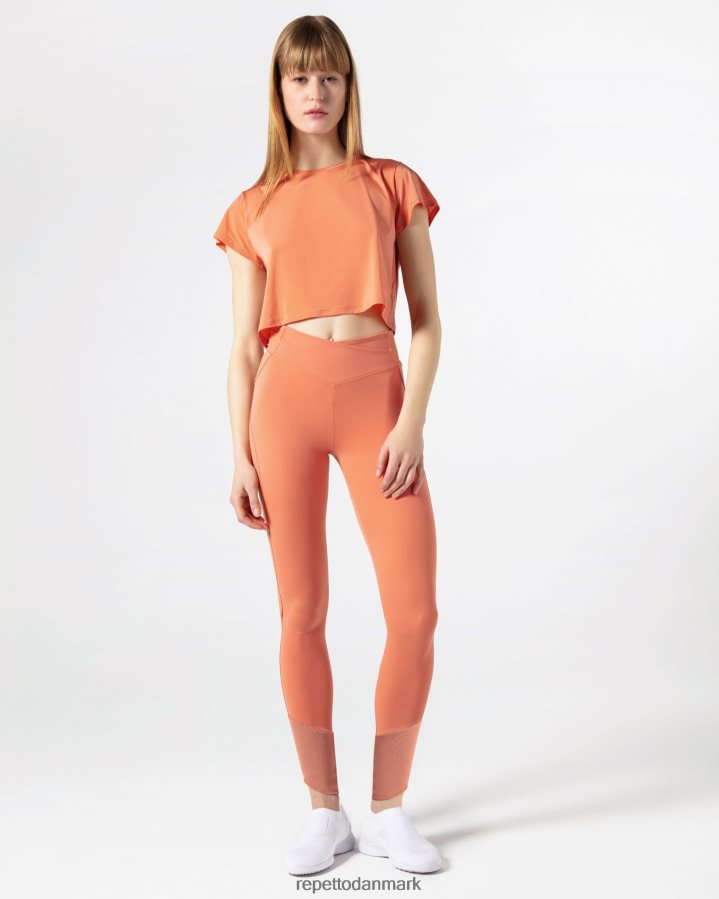 Repetto aktiv silke crop top Kvinder bronze orange tøj FH8P2B330