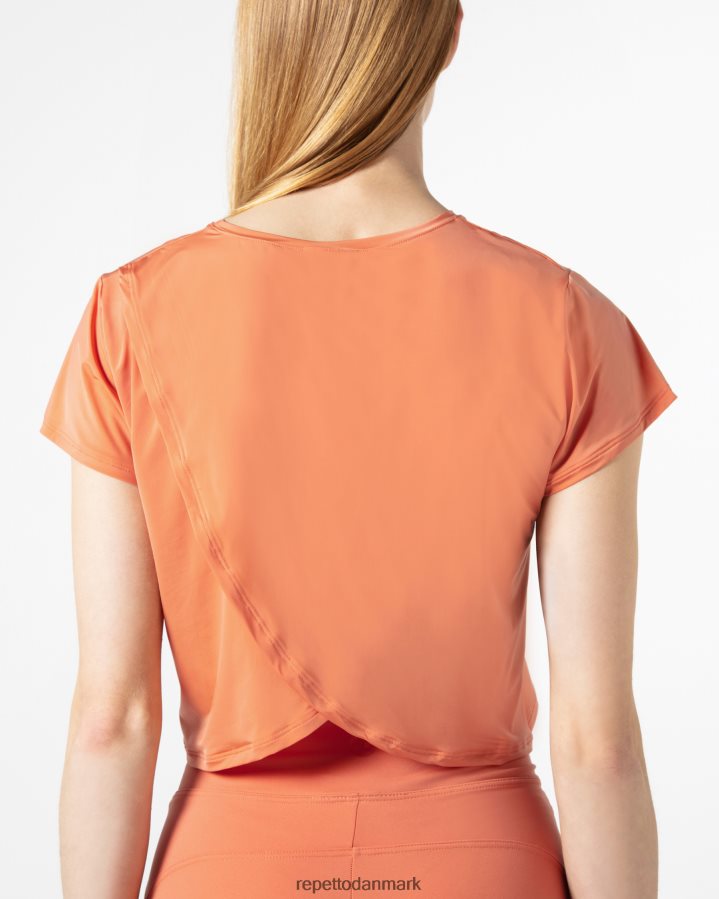 Repetto aktiv silke crop top Kvinder bronze orange tøj FH8P2B330