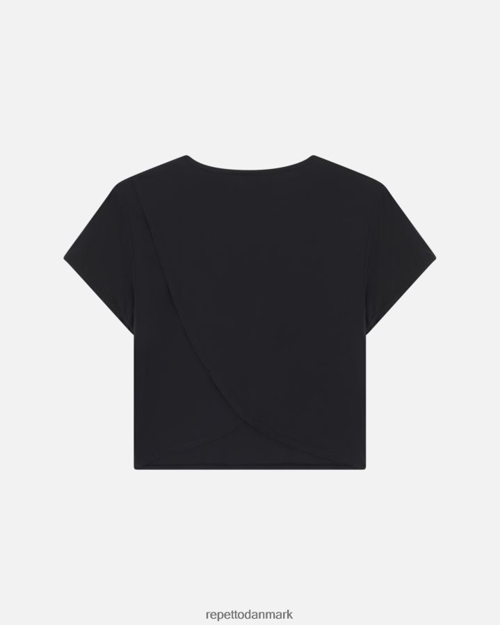 Repetto aktiv silke crop top Kvinder sort tøj FH8P2B331