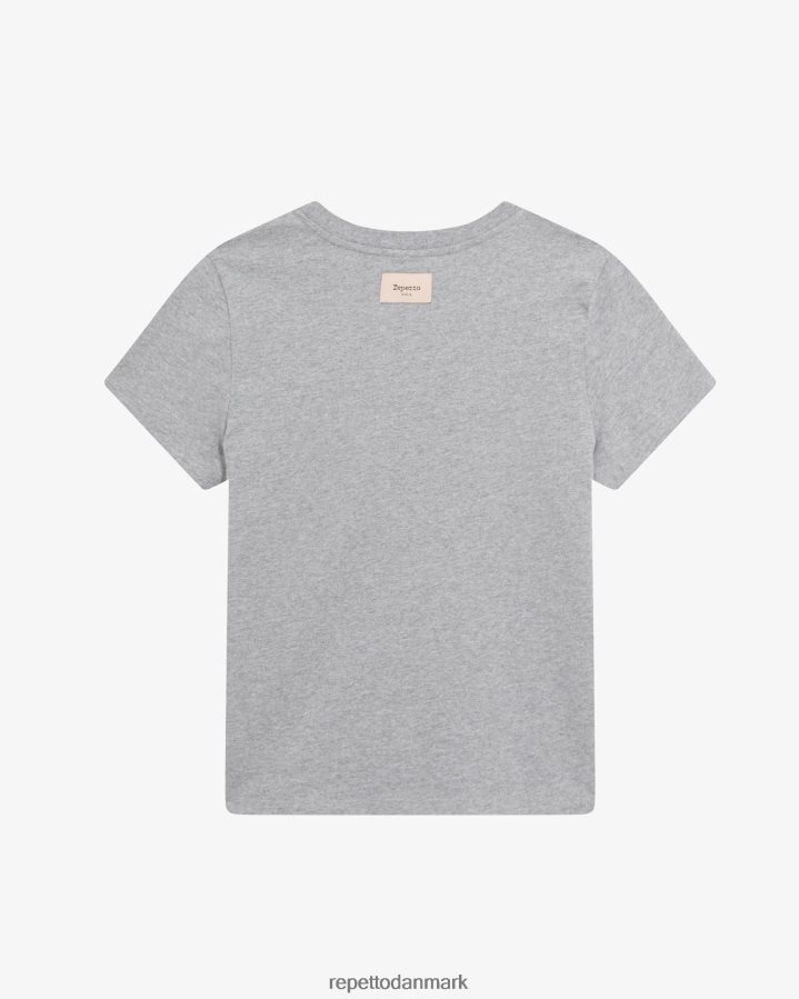 Repetto r logo t-shirt Kvinder meleret lysegrå tøj FH8P2B316