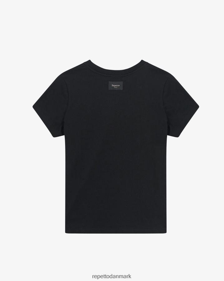 Repetto r logo t-shirt Kvinder sort tøj FH8P2B340