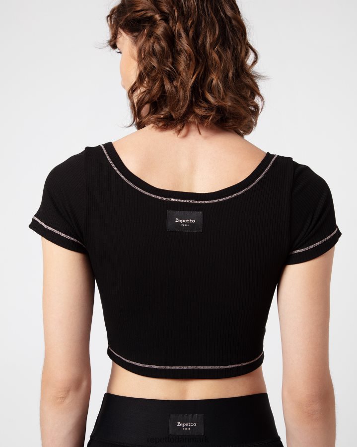 Repetto ribbet kort top Kvinder sort tøj FH8P2B337