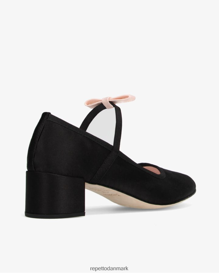 Repetto guillemette mary janes - satin Kvinder sort og ikonisk pink fodtøj FH8P2B152