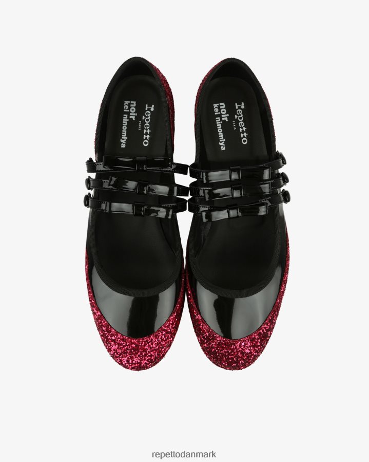 Repetto x noir kei ninomiya - glitter platform mary janes Kvinder fuchsia pink og sort fodtøj FH8P2B159