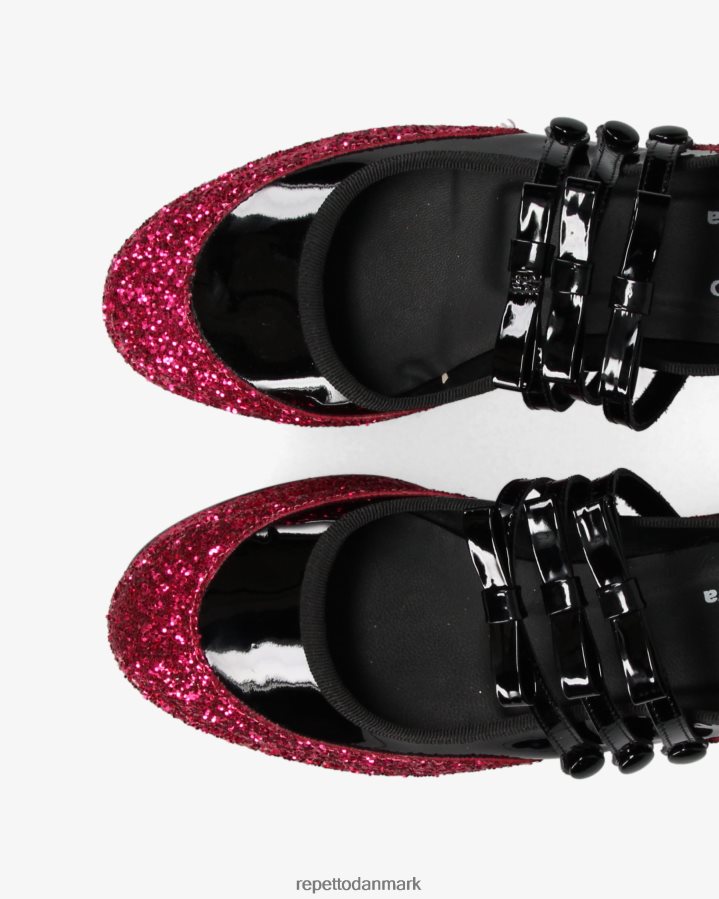 Repetto x noir kei ninomiya - glitter platform mary janes Kvinder fuchsia pink og sort fodtøj FH8P2B159