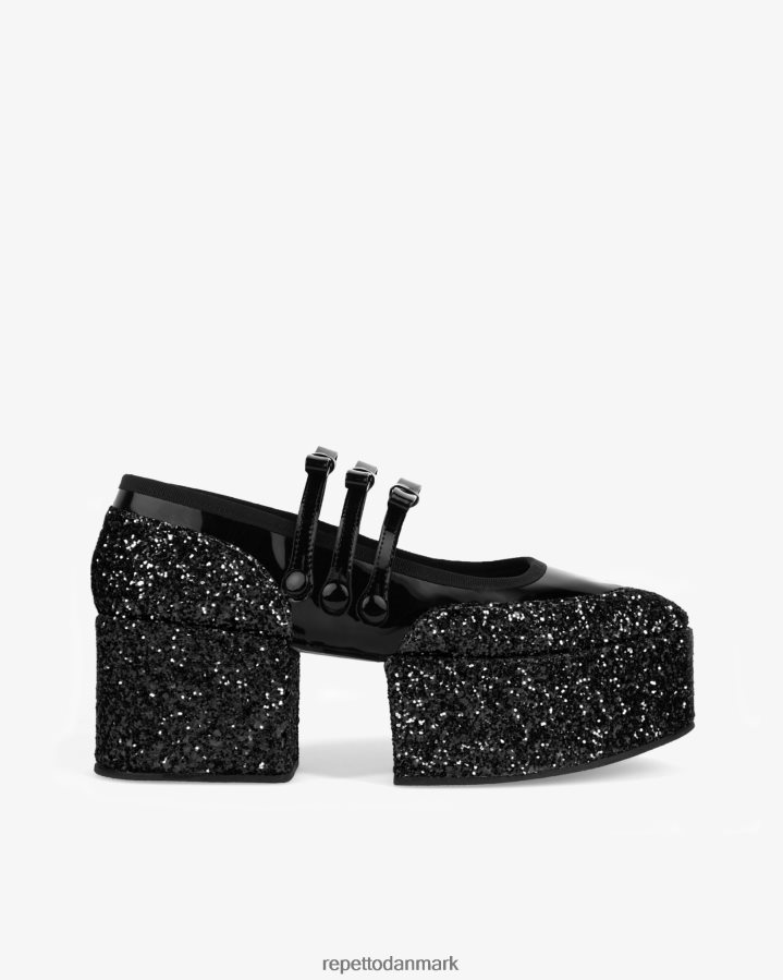 Repetto x noir kei ninomiya - glitter platform mary janes Kvinder sort fodtøj FH8P2B160
