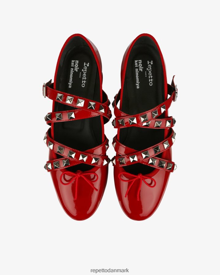 Repetto x noir kei ninomiya - platform mary janes med nitterrem Kvinder flammende rød fodtøj FH8P2B183