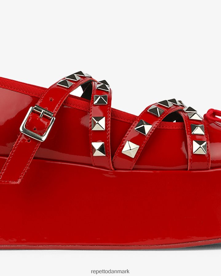 Repetto x noir kei ninomiya - platform mary janes med nitterrem Kvinder flammende rød fodtøj FH8P2B183