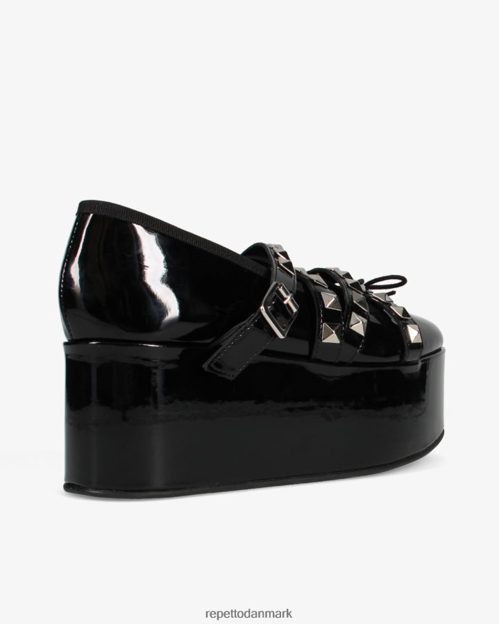 Repetto x noir kei ninomiya - platform mary janes med nitterrem Kvinder sort fodtøj FH8P2B182
